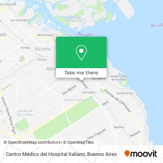 Mapa de Centro Médico del Hospital Italiano