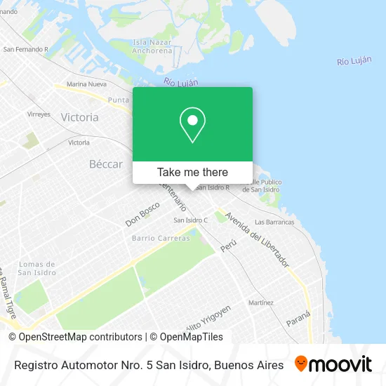 Mapa de Registro Automotor Nro. 5 San Isidro