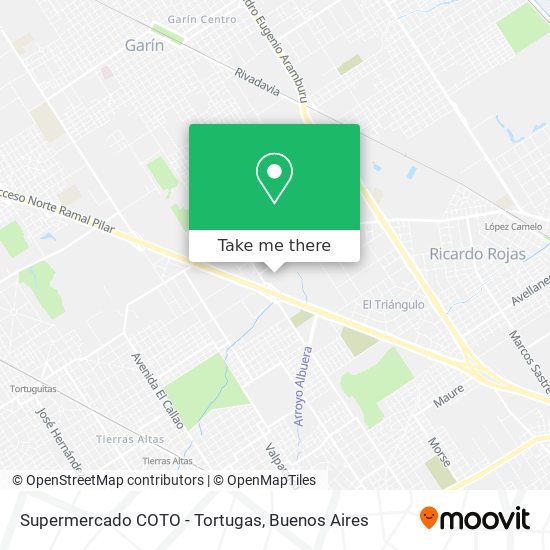 Supermercado COTO - Tortugas map