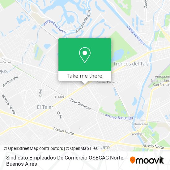 Sindicato Empleados De Comercio OSECAC Norte map