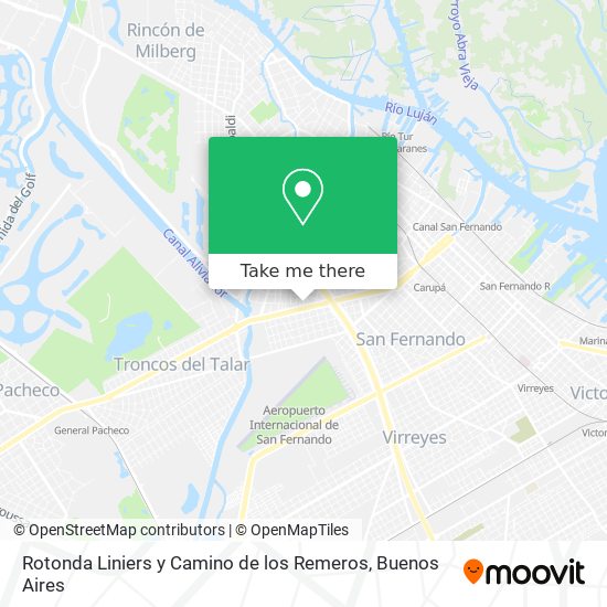 Rotonda Liniers y Camino de los Remeros map
