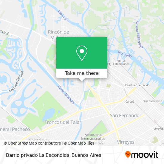 Barrio privado La Escondida map