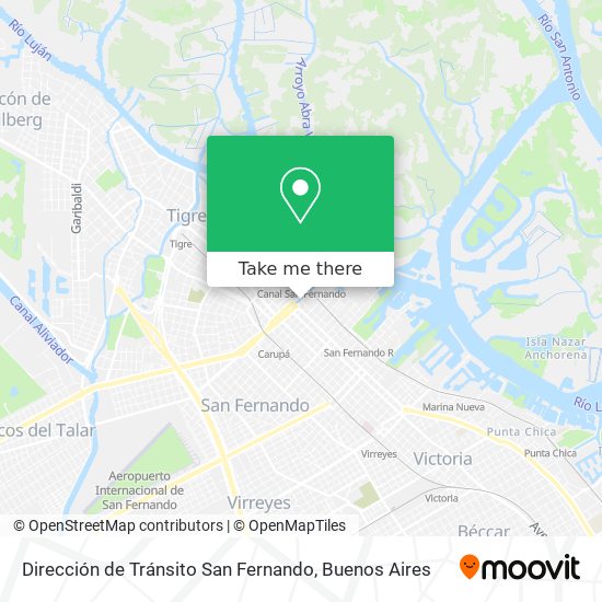Dirección de Tránsito San Fernando map
