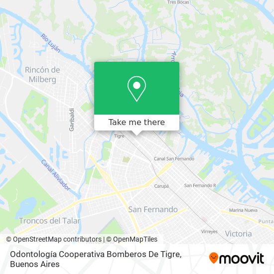 Odontología Cooperativa Bomberos De Tigre map