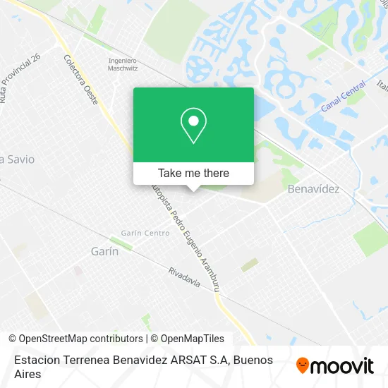 Mapa de Estacion Terrenea Benavidez ARSAT S.A