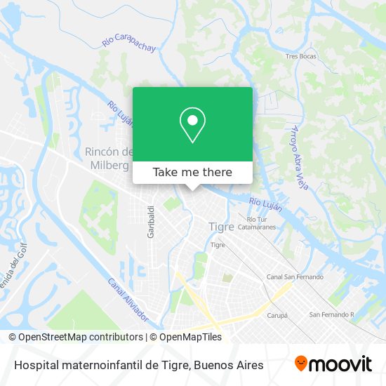 Hospital maternoinfantil de Tigre map