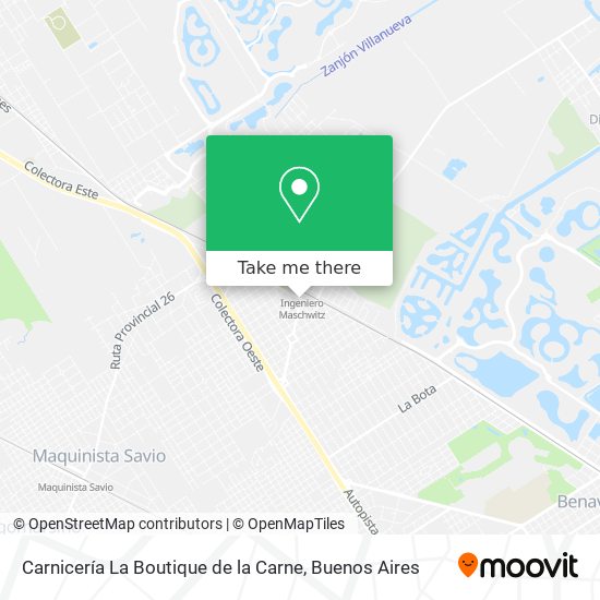 How to get to Carnicería La Boutique de la Carne in Escobar by Colectivo or  Train?