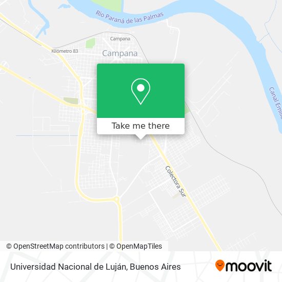 Universidad Nacional de Luján map