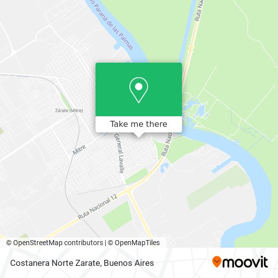 Costanera Norte Zarate map