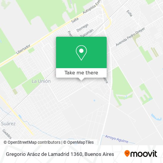 Gregorio Aráoz de Lamadrid 1360 map