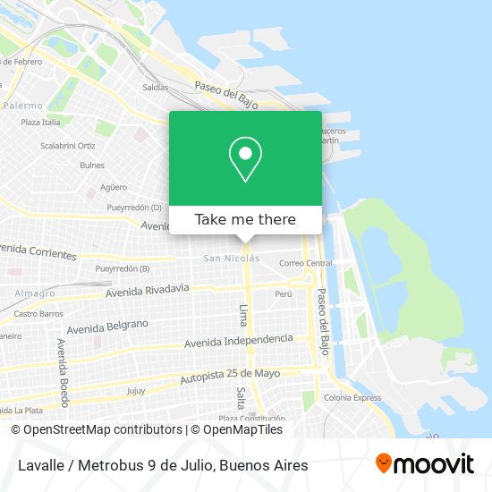 Mapa de Lavalle / Metrobus 9 de Julio