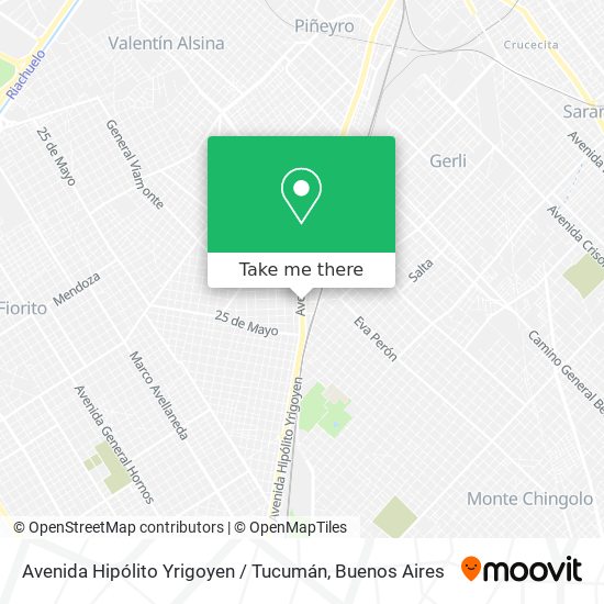 Mapa de Avenida Hipólito Yrigoyen / Tucumán
