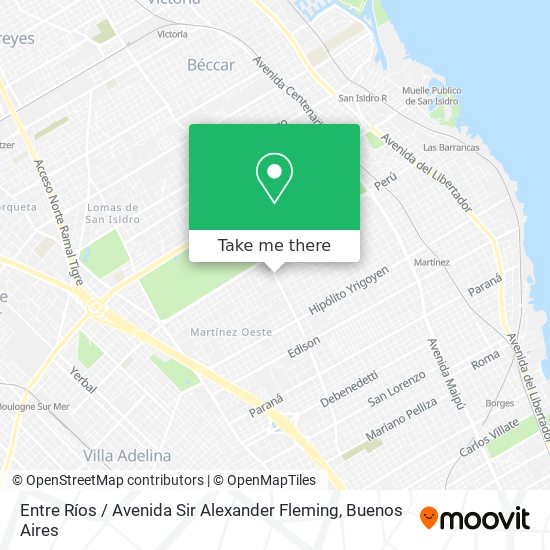Mapa de Entre Ríos / Avenida Sir Alexander Fleming