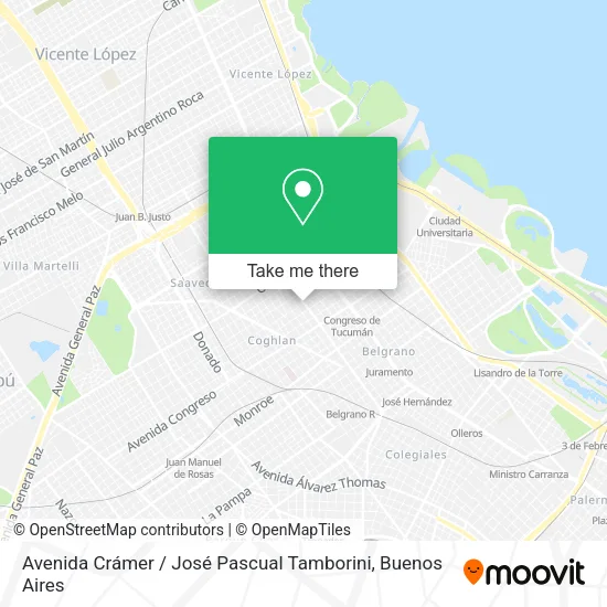 Mapa de Avenida Crámer / José Pascual Tamborini