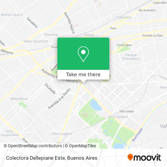 Mapa de Colectora Dellepiane Este