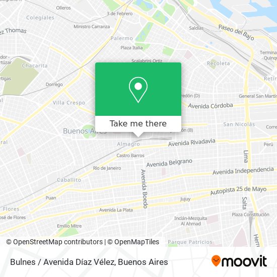 Mapa de Bulnes / Avenida Díaz Vélez