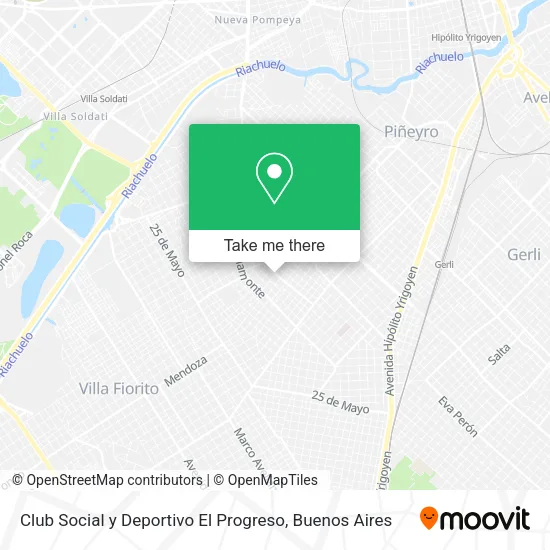 Mapa de Club Social y Deportivo El Progreso