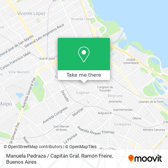 Manuela Pedraza / Capitán Gral. Ramón Freire map
