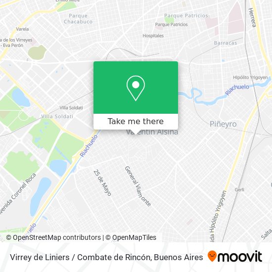 Mapa de Virrey de Liniers / Combate de Rincón