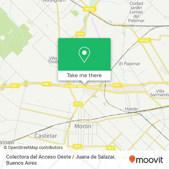 Colectora del Acceso Oeste / Juana de Salazar map