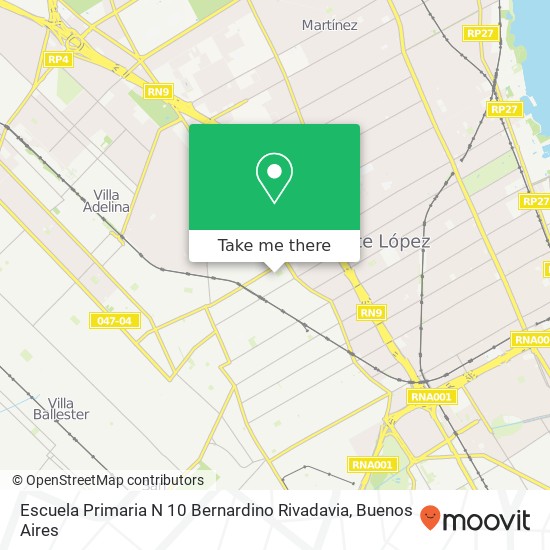 Mapa de Escuela Primaria N 10 Bernardino Rivadavia