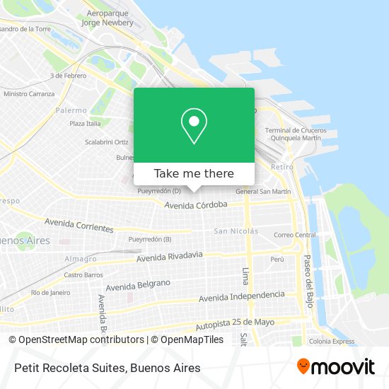 Mapa de Petit Recoleta Suites
