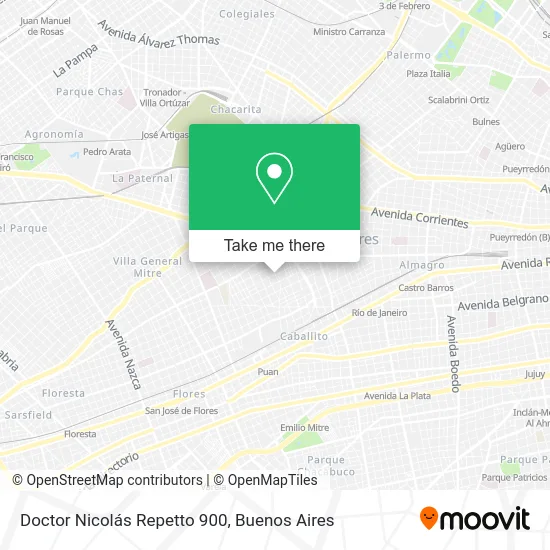 Doctor Nicolás Repetto 900 map