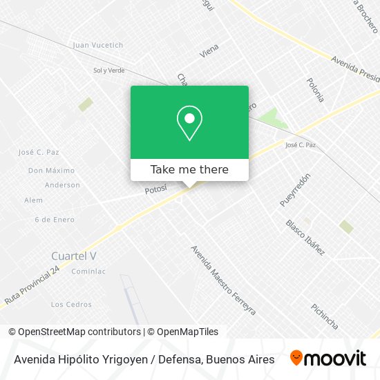 Avenida Hipólito Yrigoyen / Defensa map