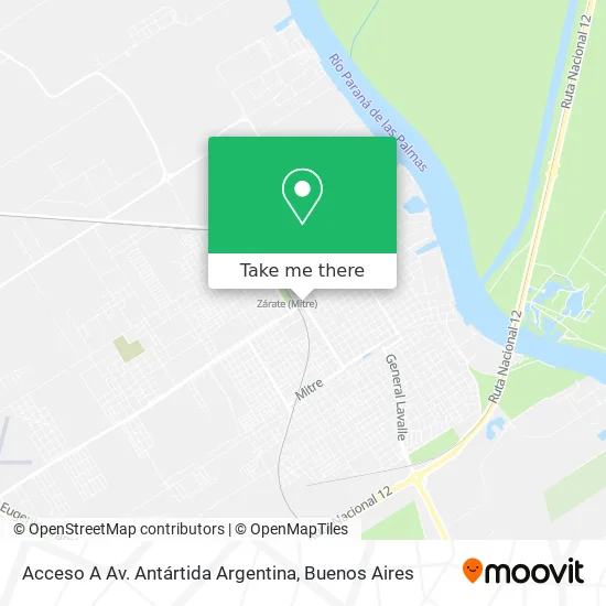 Mapa de Acceso A Av. Antártida Argentina