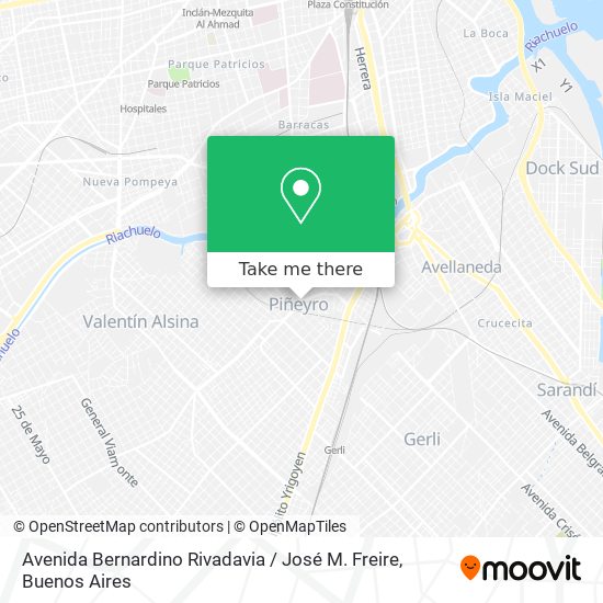 Mapa de Avenida Bernardino Rivadavia / José M. Freire