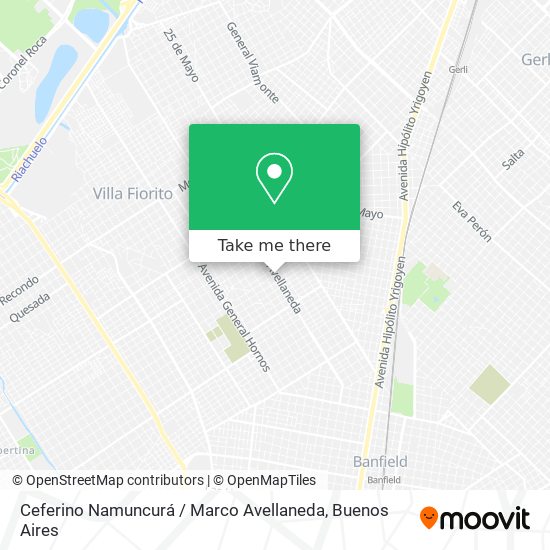 Ceferino Namuncurá / Marco Avellaneda map