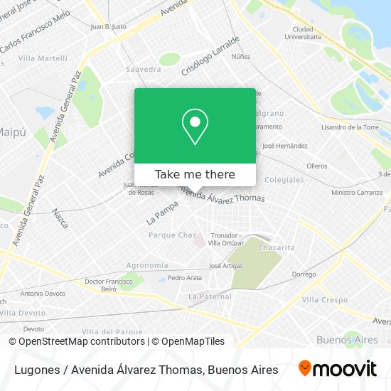 Lugones / Avenida Álvarez Thomas map