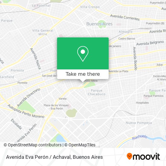 Avenida Eva Perón / Achaval map