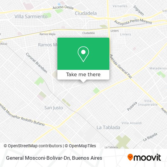General Mosconi-Bolívar-Dn map