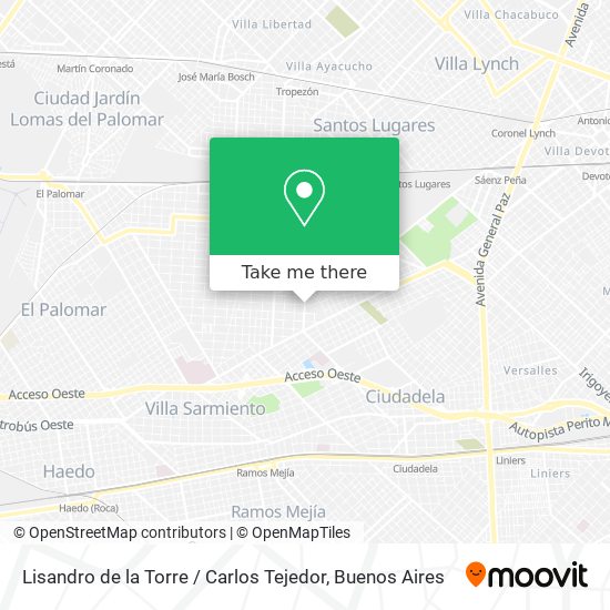 Lisandro de la Torre / Carlos Tejedor map