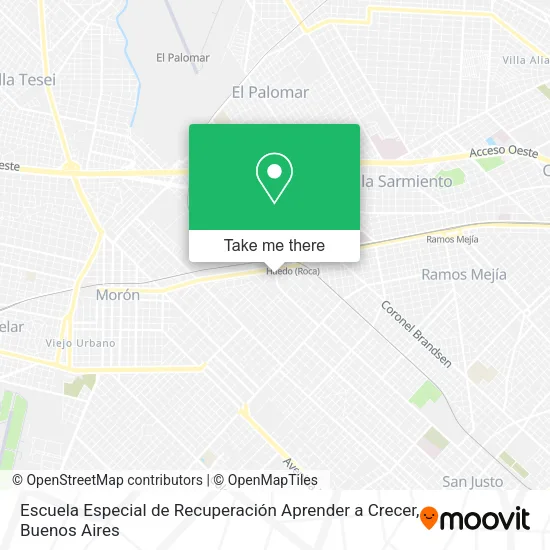 Mapa de Escuela Especial de Recuperación Aprender a Crecer