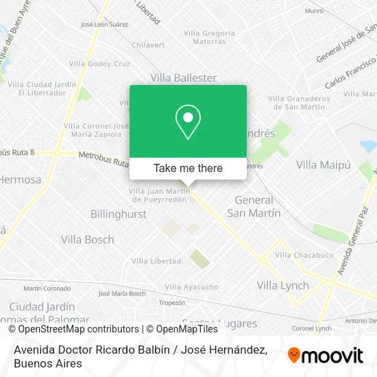 Mapa de Avenida Doctor Ricardo Balbín / José Hernández