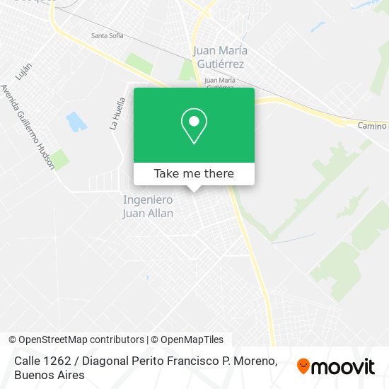 Mapa de Calle 1262 / Diagonal Perito Francisco P. Moreno