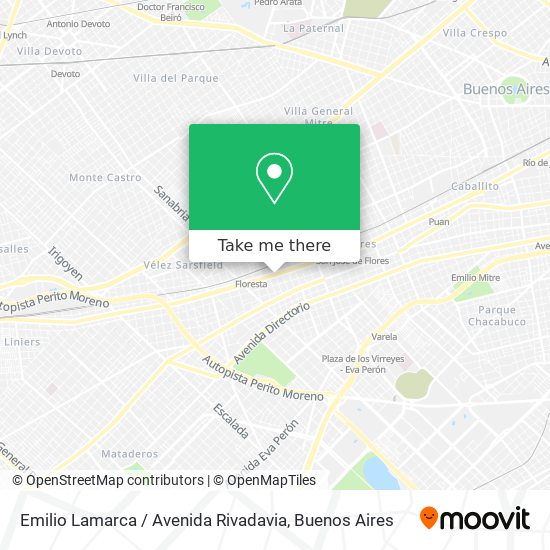 Mapa de Emilio Lamarca / Avenida Rivadavia