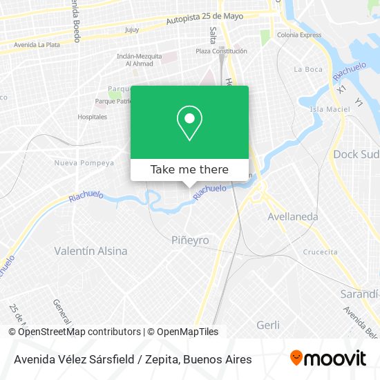 Avenida Vélez Sársfield / Zepita map