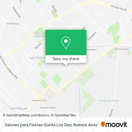 Mapa de Salones para Fiestas-Quinta Los Diez