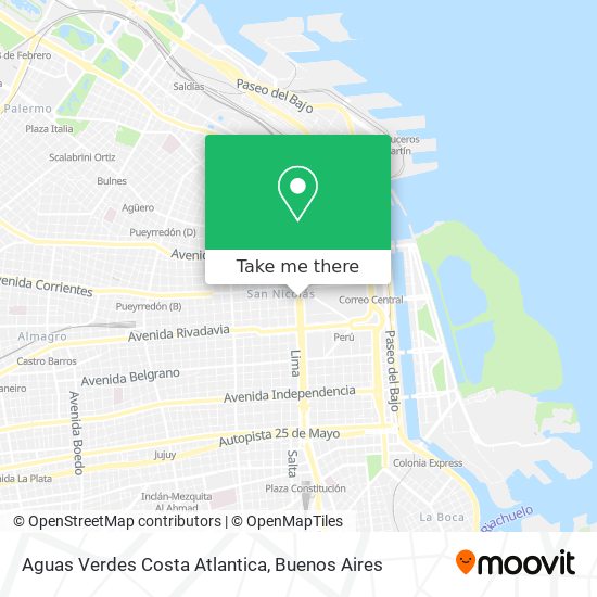 Aguas Verdes Costa Atlantica map