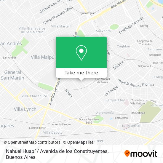 Mapa de Nahuel Huapí / Avenida de los Constituyentes