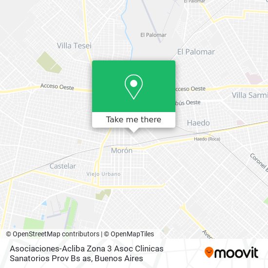 Asociaciones-Acliba Zona 3 Asoc Clinicas Sanatorios Prov Bs as map