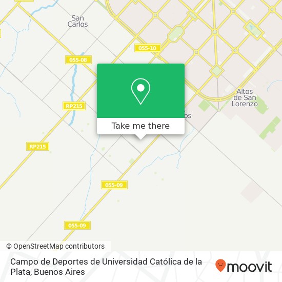 Campo de Deportes de Universidad Católica de la Plata map