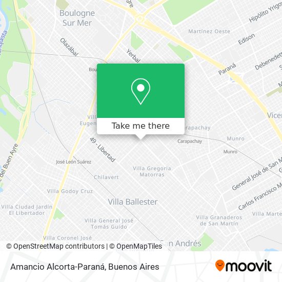 Amancio Alcorta-Paraná map