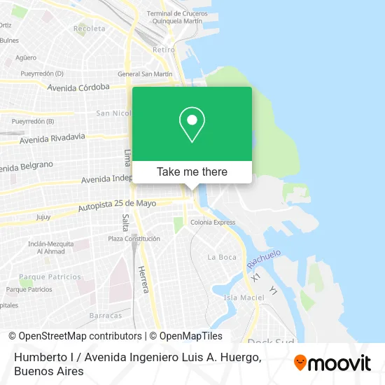 Mapa de Humberto I / Avenida Ingeniero Luis A. Huergo