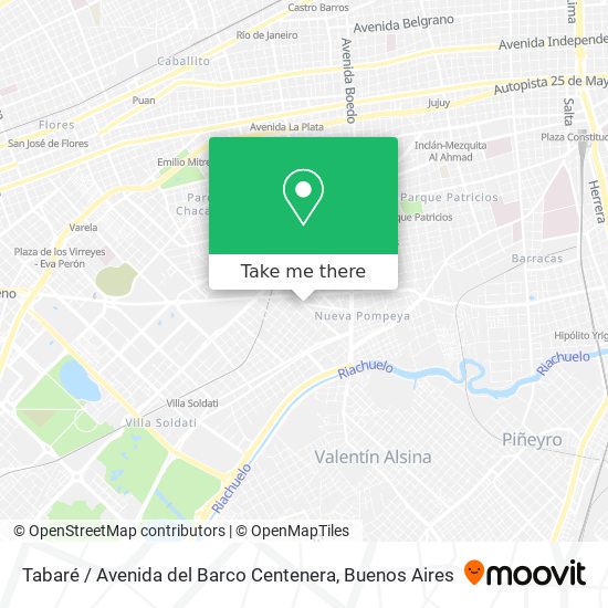 Mapa de Tabaré / Avenida del Barco Centenera