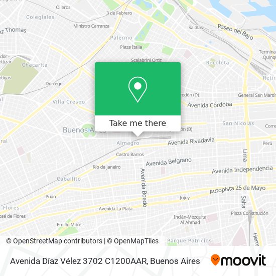 Mapa de Avenida Díaz Vélez 3702 C1200AAR