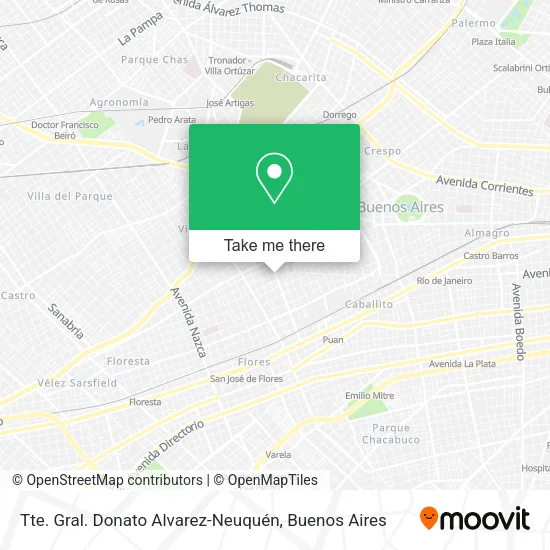 Mapa de Tte. Gral. Donato Alvarez-Neuquén